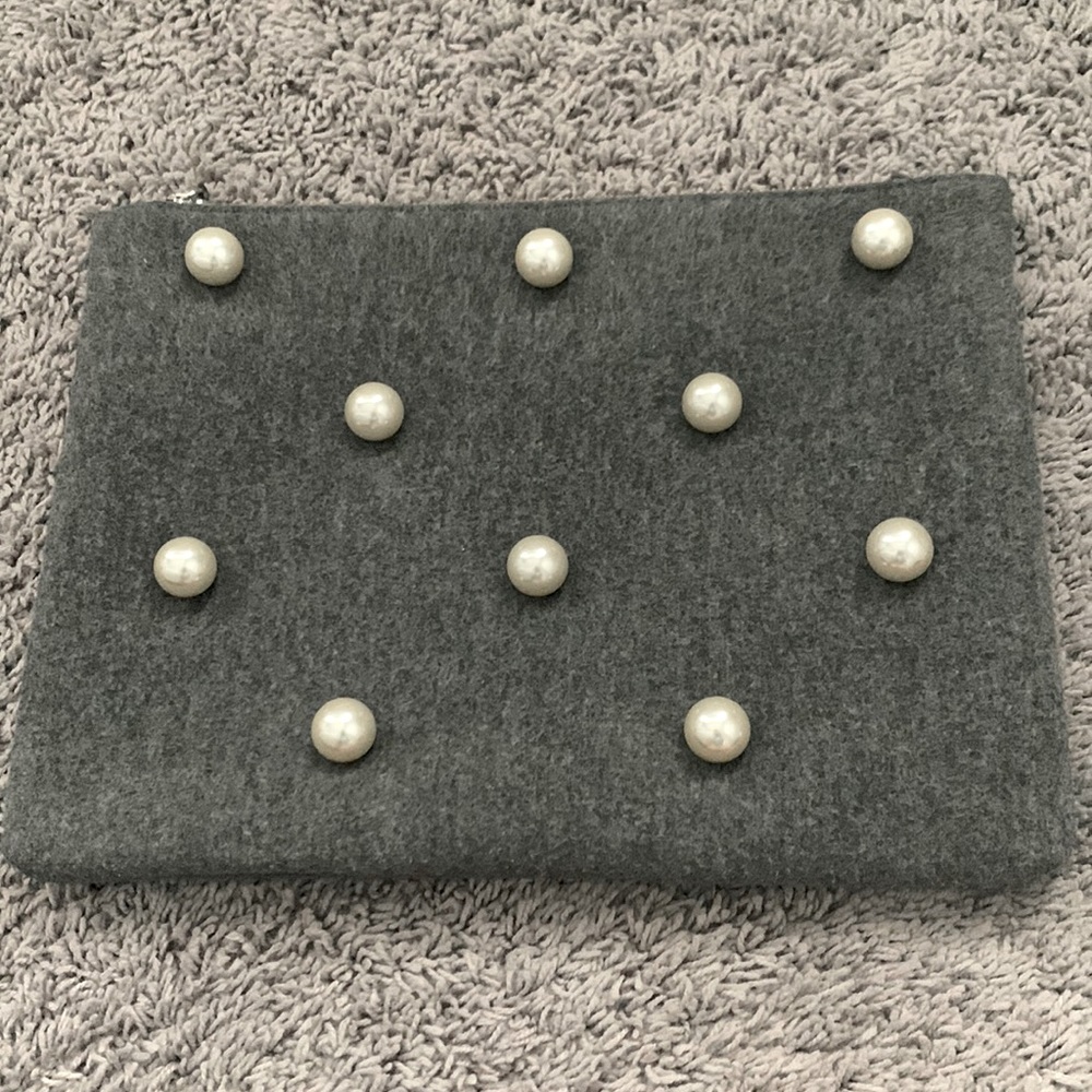 Grey and pearl clutch